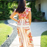 Fresco Frame Dress, Ivory Multi