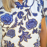 Maddi Top, Indigo Chrysanthemum