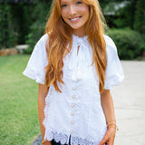 Short Sleeve Kit Top, White