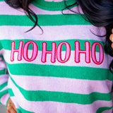 Ho Ho Ho Scallop Trim Sweater, Green