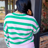 Ho Ho Ho Scallop Trim Sweater, Green