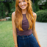 Roman Knit Top, Walnut