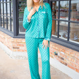Plaid About You Polka Dots & Plaid PJ Set, Blue/Green