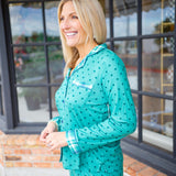 Plaid About You Polka Dots & Plaid PJ Set, Blue/Green