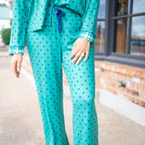 Plaid About You Polka Dots & Plaid PJ Set, Blue/Green