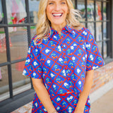 Remi Top, Navy Cherry