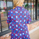 Remi Top, Navy Cherry