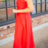 Apron Midi Dress, Scarlet Sand