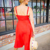 Apron Midi Dress, Scarlet Sand