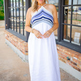Crochet Mixed Dress, Ocean Blue