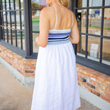 Crochet Mixed Dress, Ocean Blue
