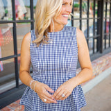 Sunny Stride Stroll Top, Navy