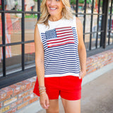 Knit American Flag Stripe Tank, Multi