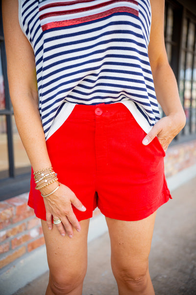 Side Slit Tennis Short, Scarlet Sand