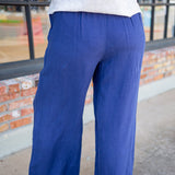 Clean Waist Pintuck Wide Leg, Nautical Night