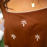 Square Neck Trimmed Tank, Coconut Palm Print