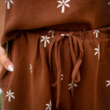 Drawstring Short With Scallop Trim, Coconut Palm Print