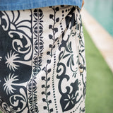 Wrap Skirt With Sash, Tropical Bandana Print