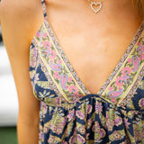 Sorrento Stroll Printed Maxi Dress, Blueberry Combo