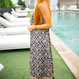 Sorrento Stroll Printed Maxi Dress, Blueberry Combo