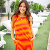 Orange You Glad Dress, Sunkist/Pink