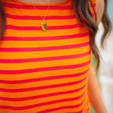 Orange You Glad Dress, Sunkist/Pink