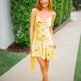 Paloma Dress, Tangerine Floral