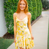 Paloma Dress, Tangerine Floral