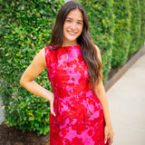 Ooh La Petal Mini Dress, Magenta/Red