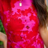 Ooh La Petal Mini Dress, Magenta/Red