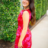Ooh La Petal Mini Dress, Magenta/Red