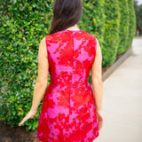 Ooh La Petal Mini Dress, Magenta/Red