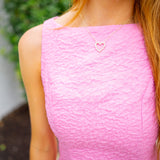 Lorelei Textured Bubble Hem Mini Dress, Pink