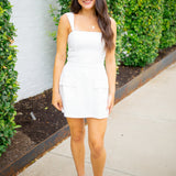 Picket Fence Dress, White