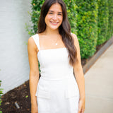 Picket Fence Dress, White