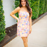 Petaled Prosecco Dress, Yellow Multi