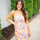 Petaled Prosecco Dress, Yellow Multi