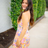 Petaled Prosecco Dress, Yellow Multi