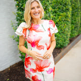 Vatti Dress, Ivory/Red X-Ray Floral