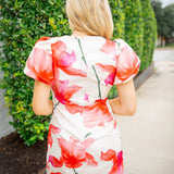 Vatti Dress, Ivory/Red X-Ray Floral
