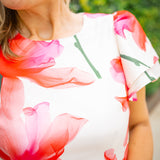 Vatti Dress, Ivory/Red X-Ray Floral