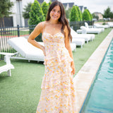Coline Dress, Pink Orange Floral