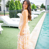 Coline Dress, Pink Orange Floral