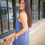 Hot Shot Mini Dress, Blue Indigo
