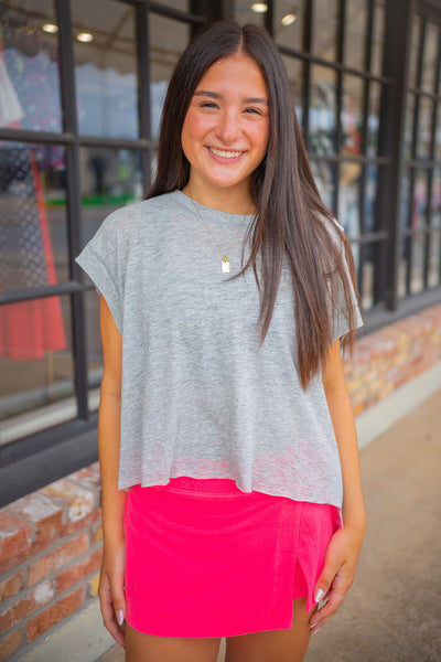 My Time Tee, Heather Grey