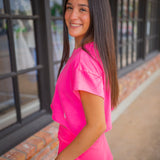 Hot Shot Cropped Tee, Hot Pink