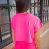Hot Shot Cropped Tee, Hot Pink