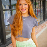 Hot Shot Cropped Tee, Vintage Black