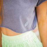 Hot Shot Cropped Tee, Vintage Black