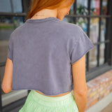 Hot Shot Cropped Tee, Vintage Black